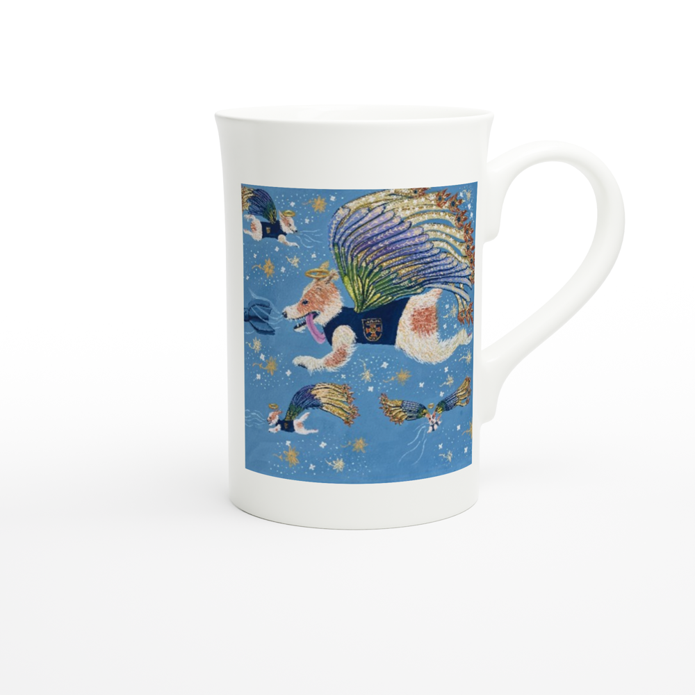 Project Ukraine "Fluffy angels" By artist Mandy Rennie 2022 White 10oz Porcelain Slim Mug