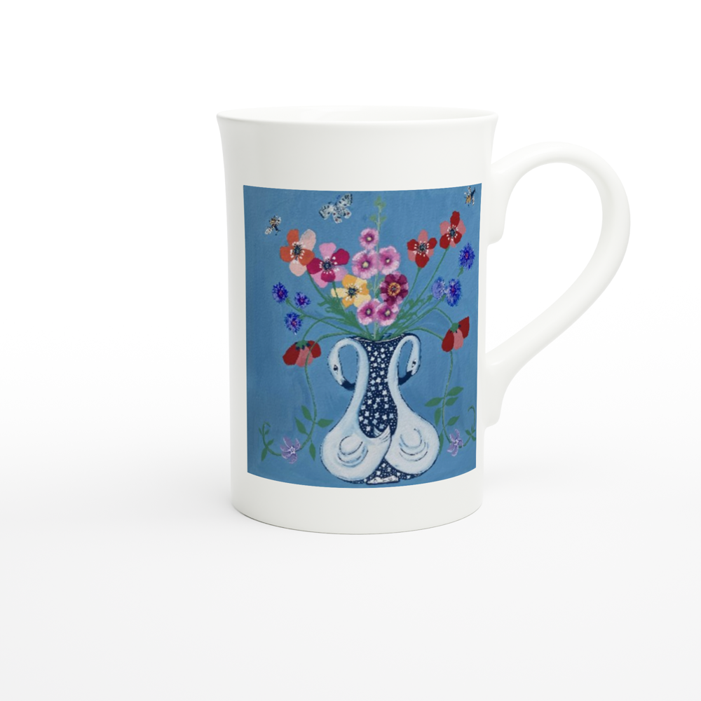 Project Ukraine “Garden memories for Ukraine” By artist Mandy Rennie 2022 White 10oz Porcelain Slim Mug