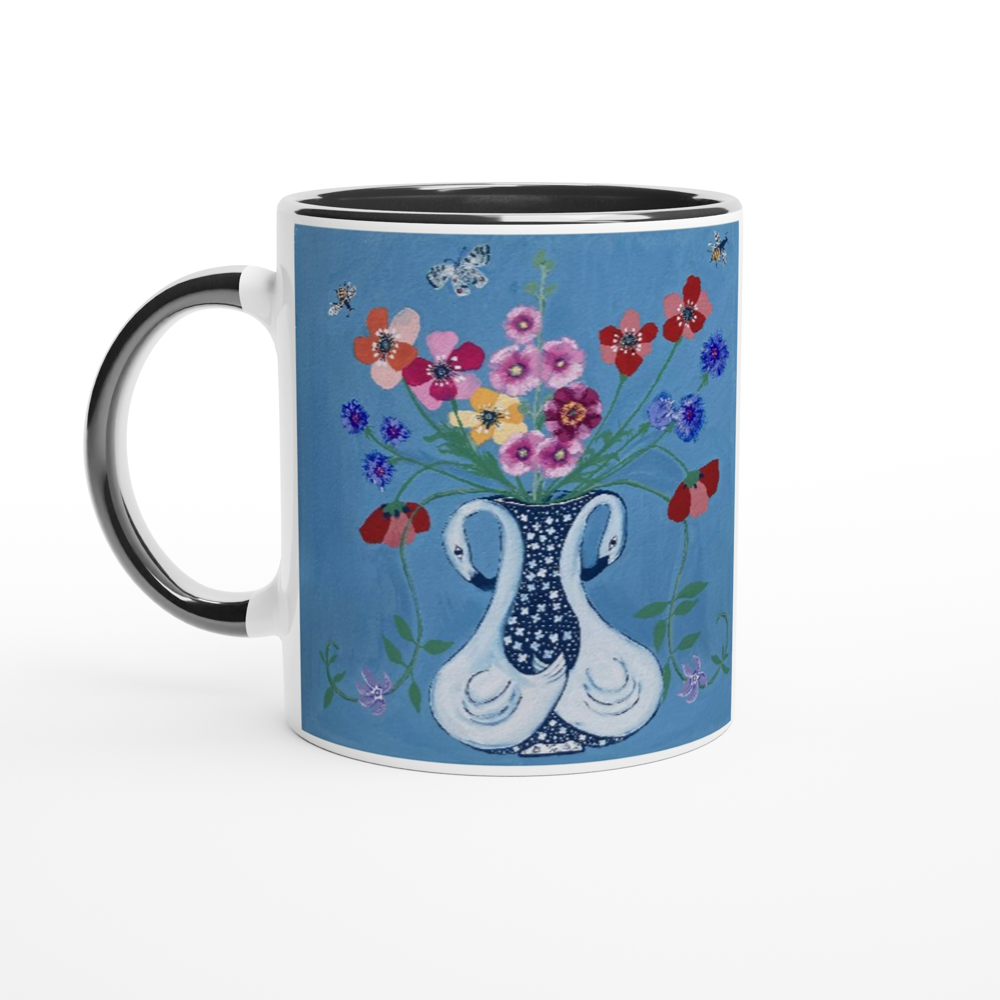 White 11oz Ceramic Mug with Color Inside