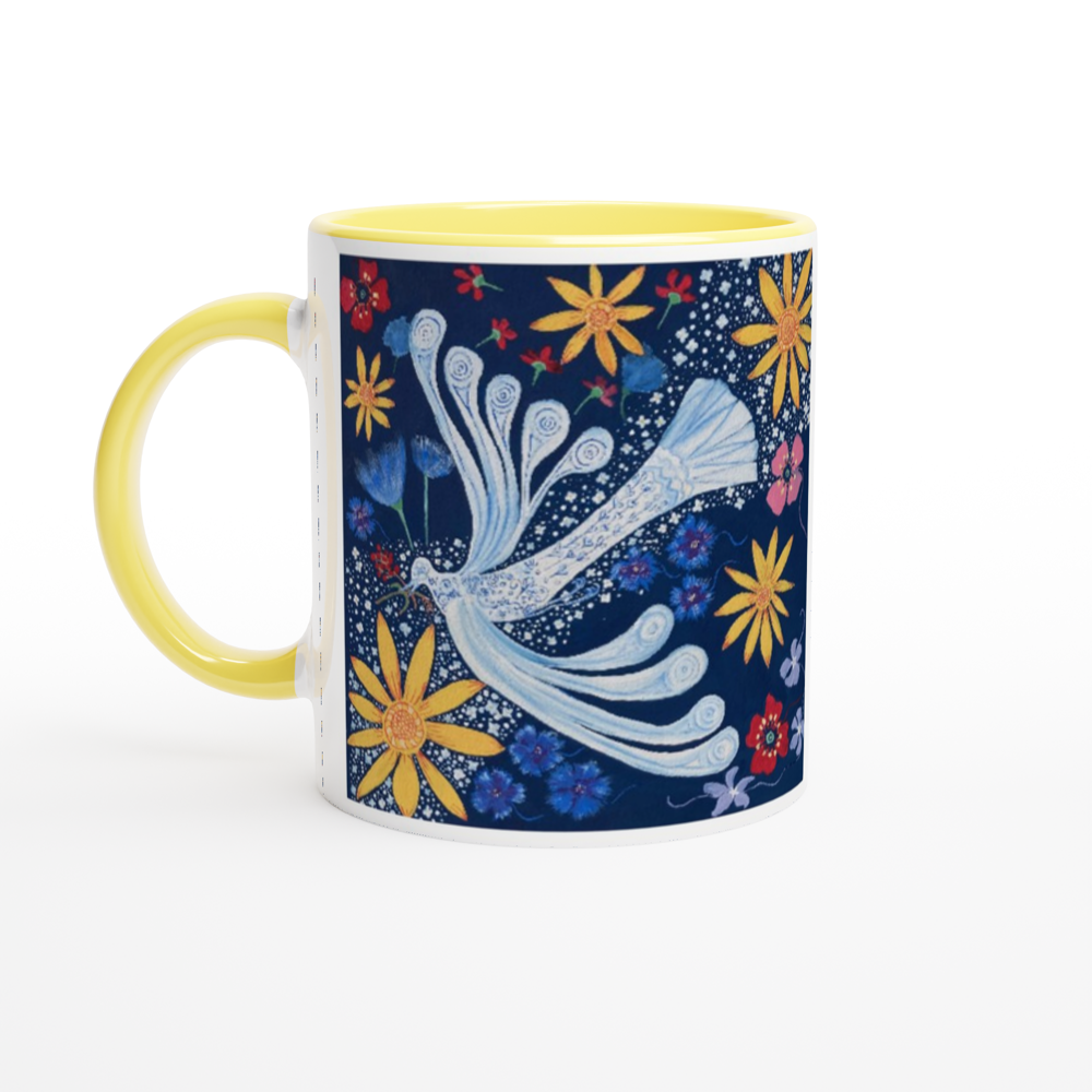 White 11oz Ceramic Mug with Color Inside