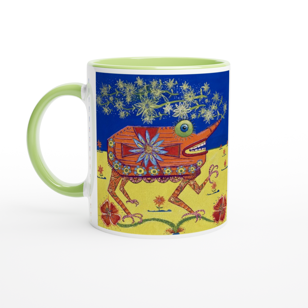 White 11oz Ceramic Mug with Color Inside