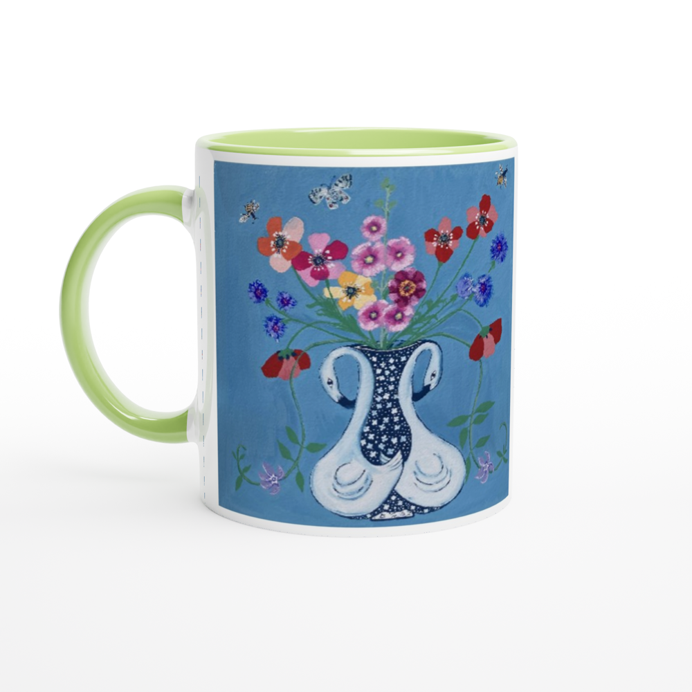 White 11oz Ceramic Mug with Color Inside