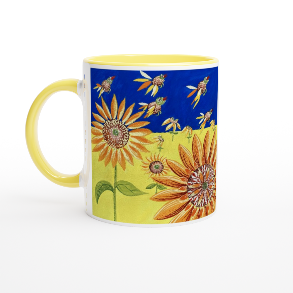 White 11oz Ceramic Mug with Color Inside