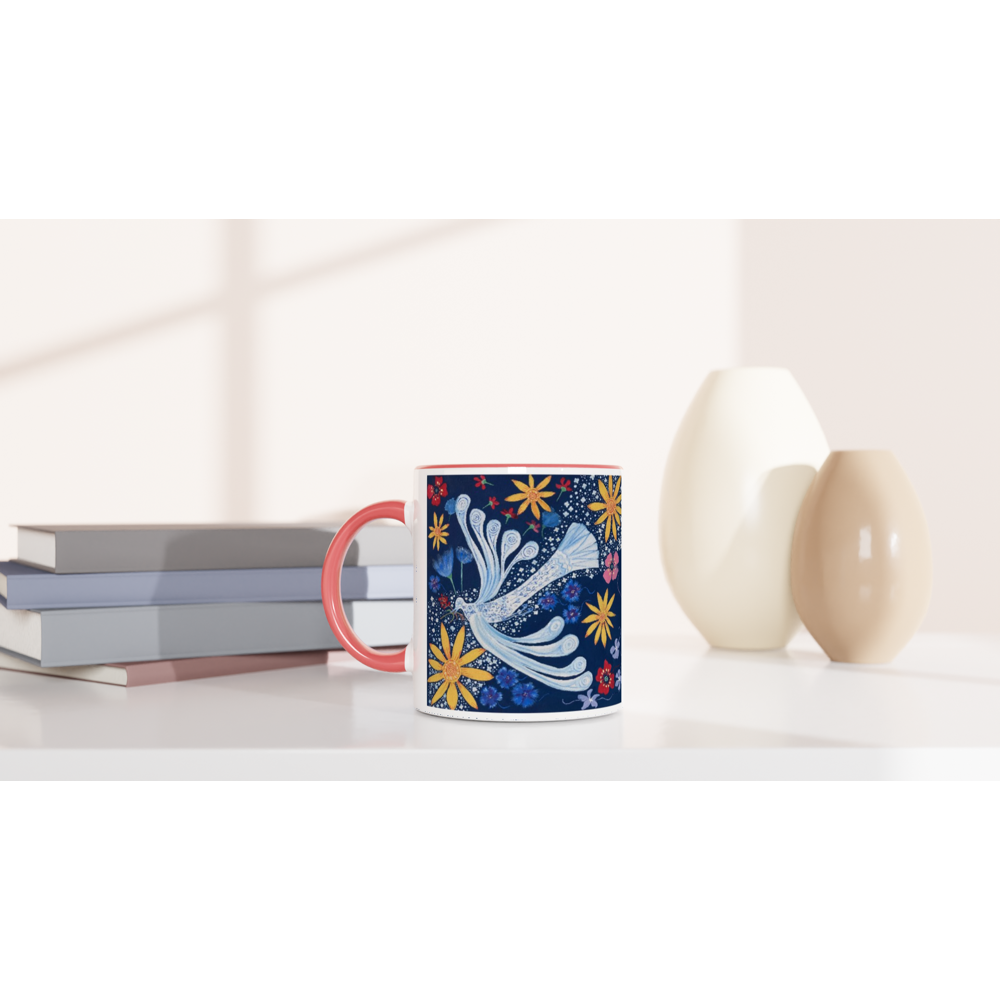 White 11oz Ceramic Mug with Color Inside