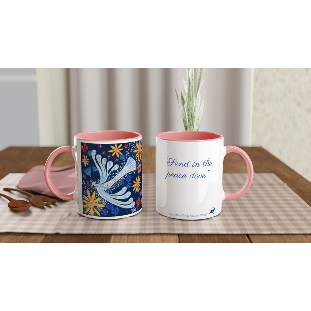 White 11oz Ceramic Mug with Color Inside