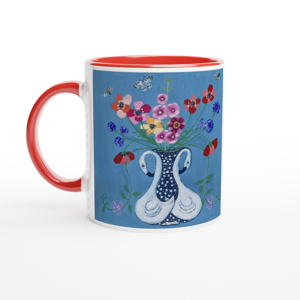 White 11oz Ceramic Mug with Color Inside