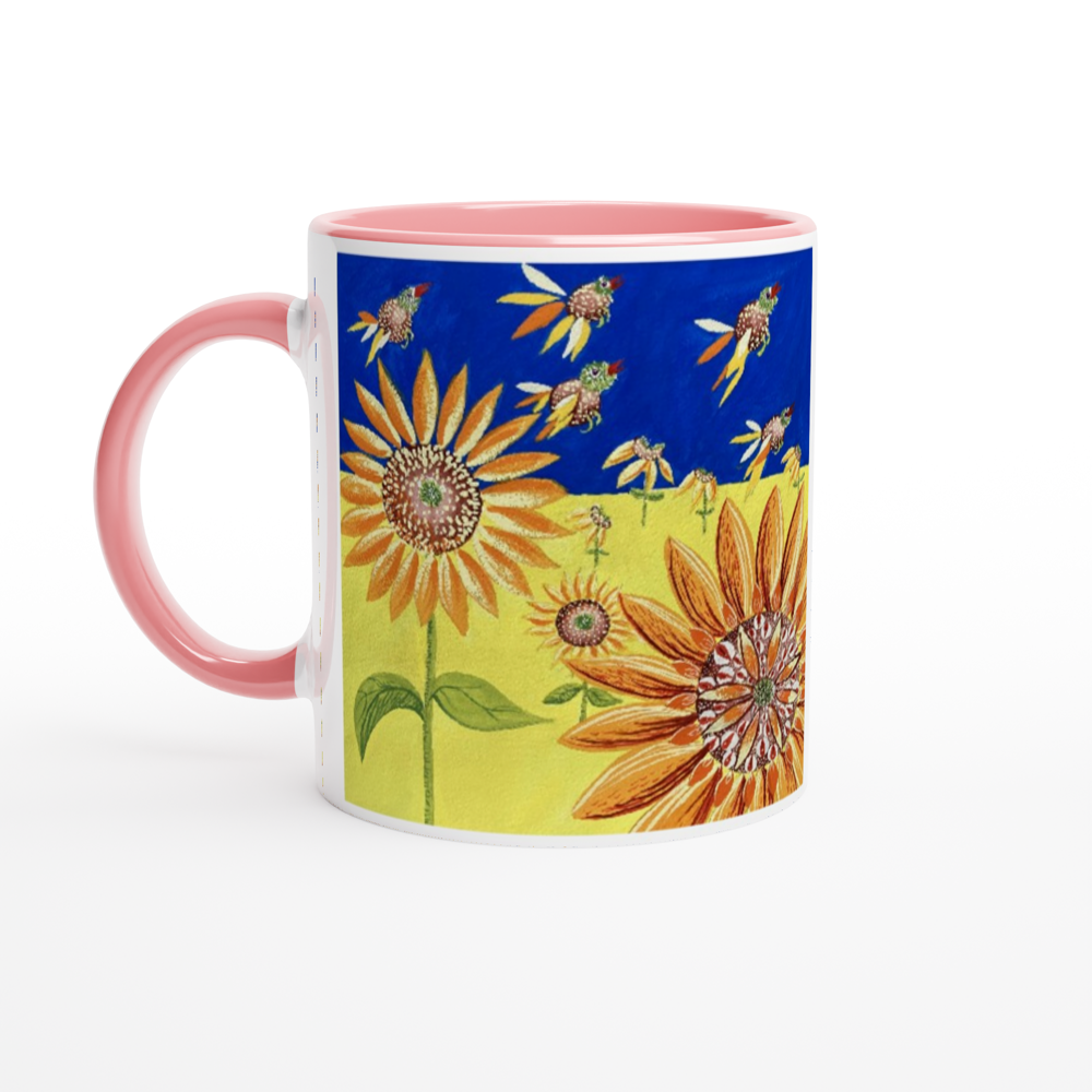 White 11oz Ceramic Mug with Color Inside