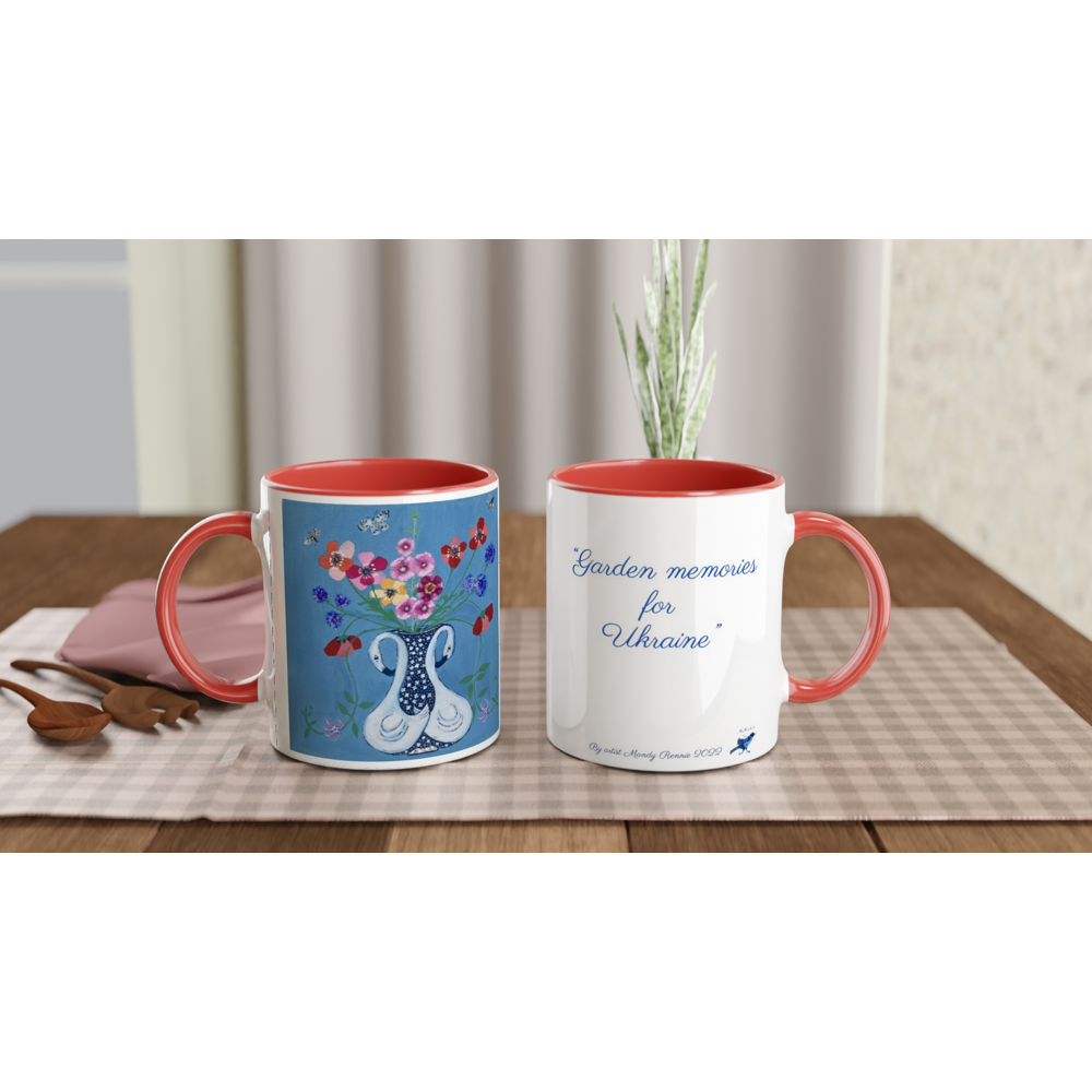 White 11oz Ceramic Mug with Color Inside