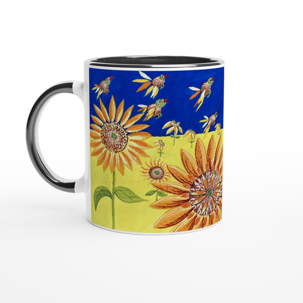 White 11oz Ceramic Mug with Color Inside