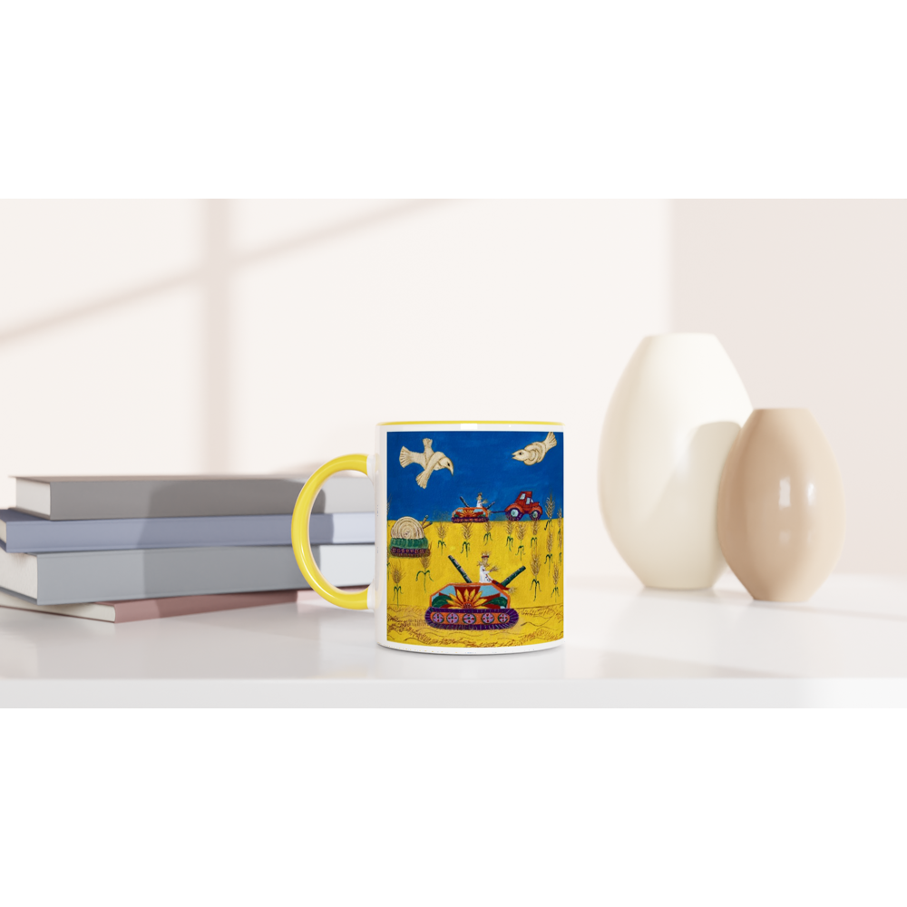 White 11oz Ceramic Mug with Color Inside