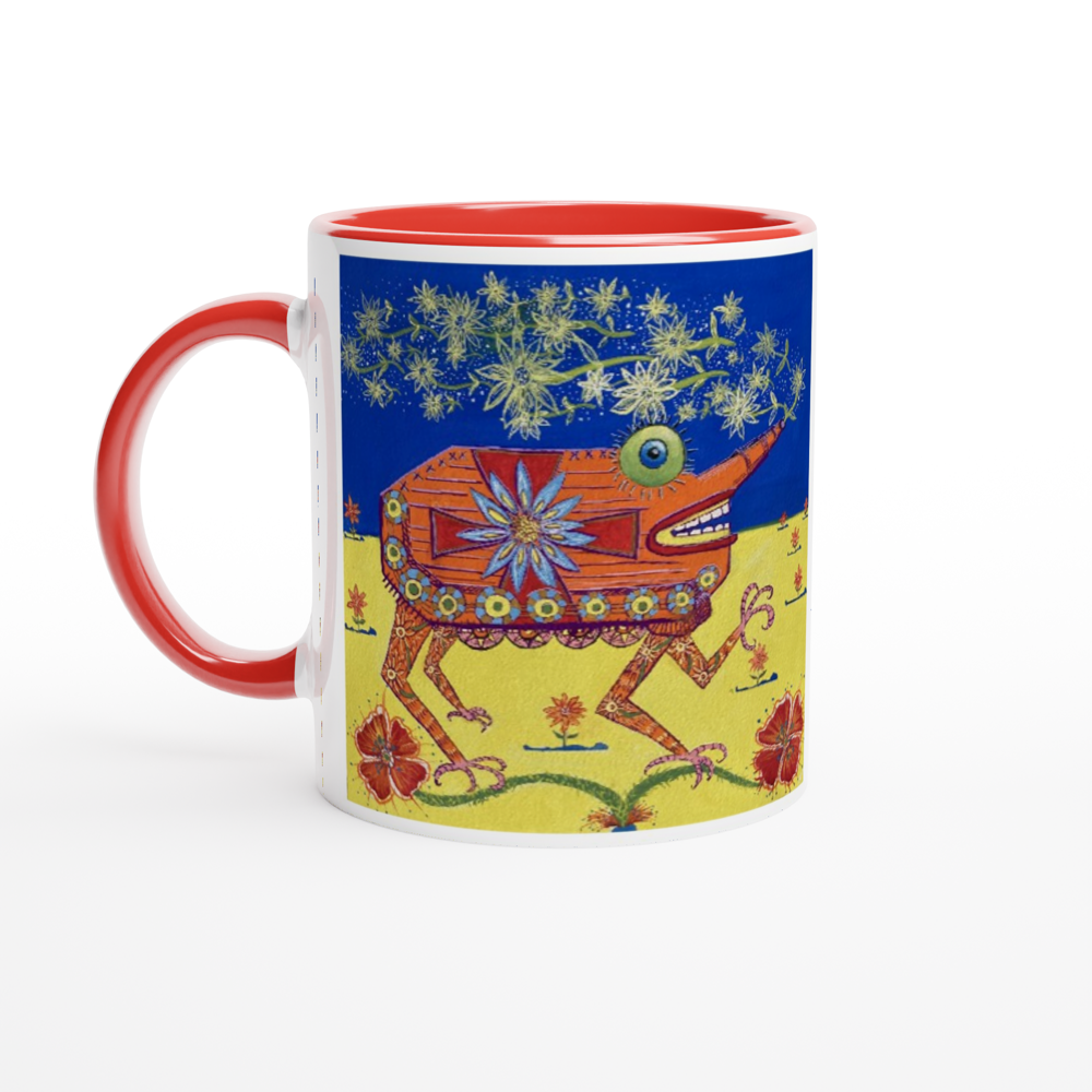 White 11oz Ceramic Mug with Color Inside