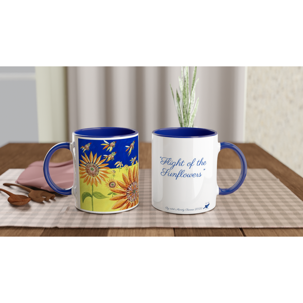 White 11oz Ceramic Mug with Color Inside