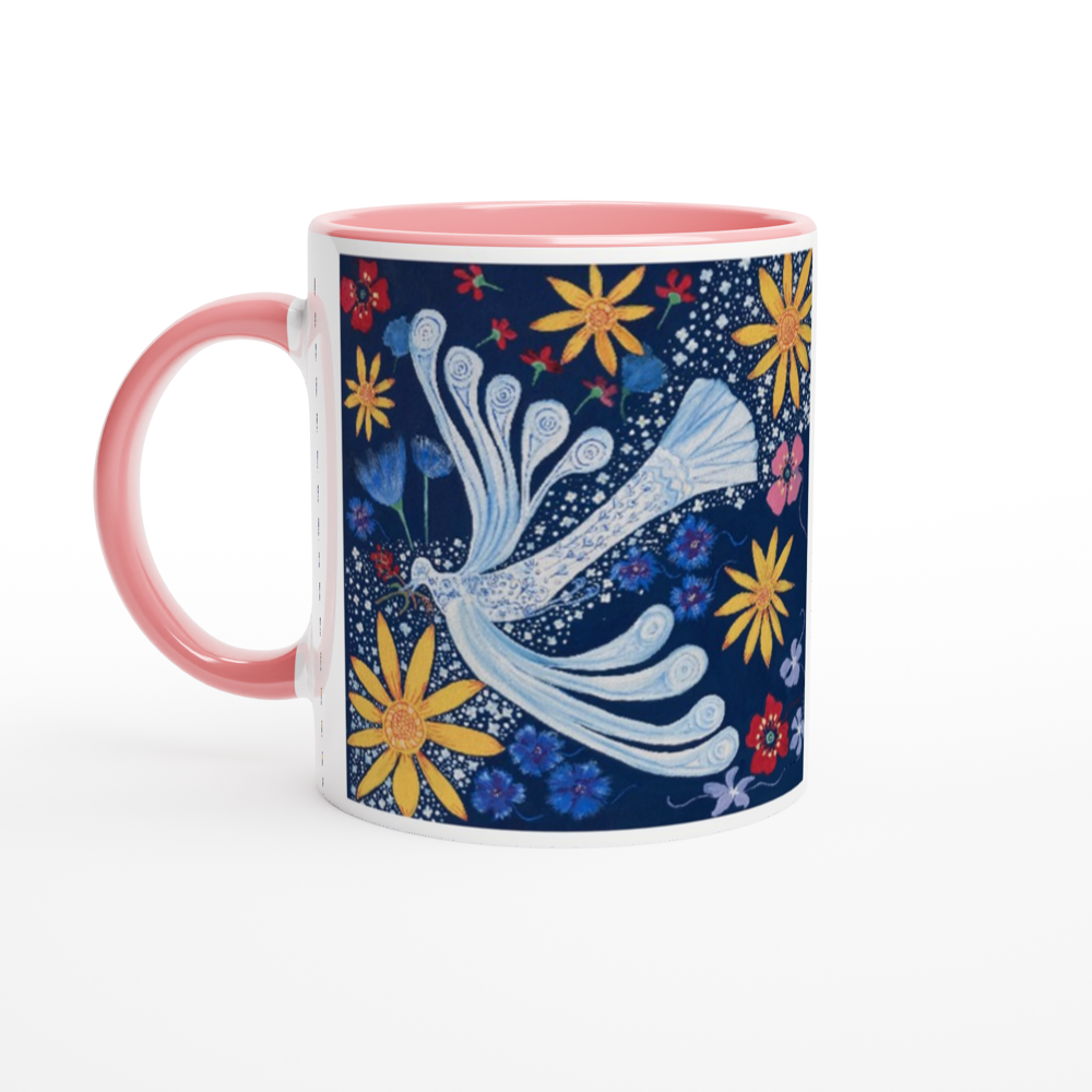 White 11oz Ceramic Mug with Color Inside