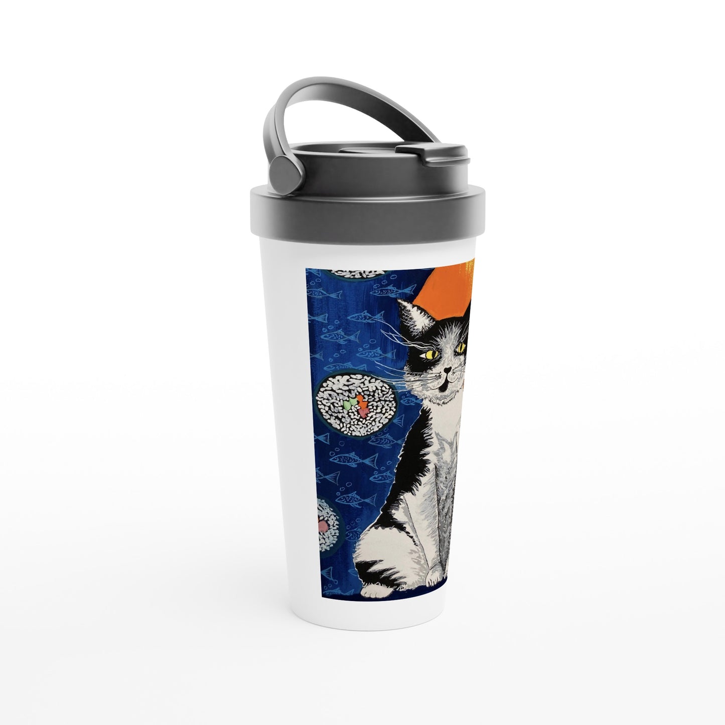 White 15oz Stainless Steel Travel Mug