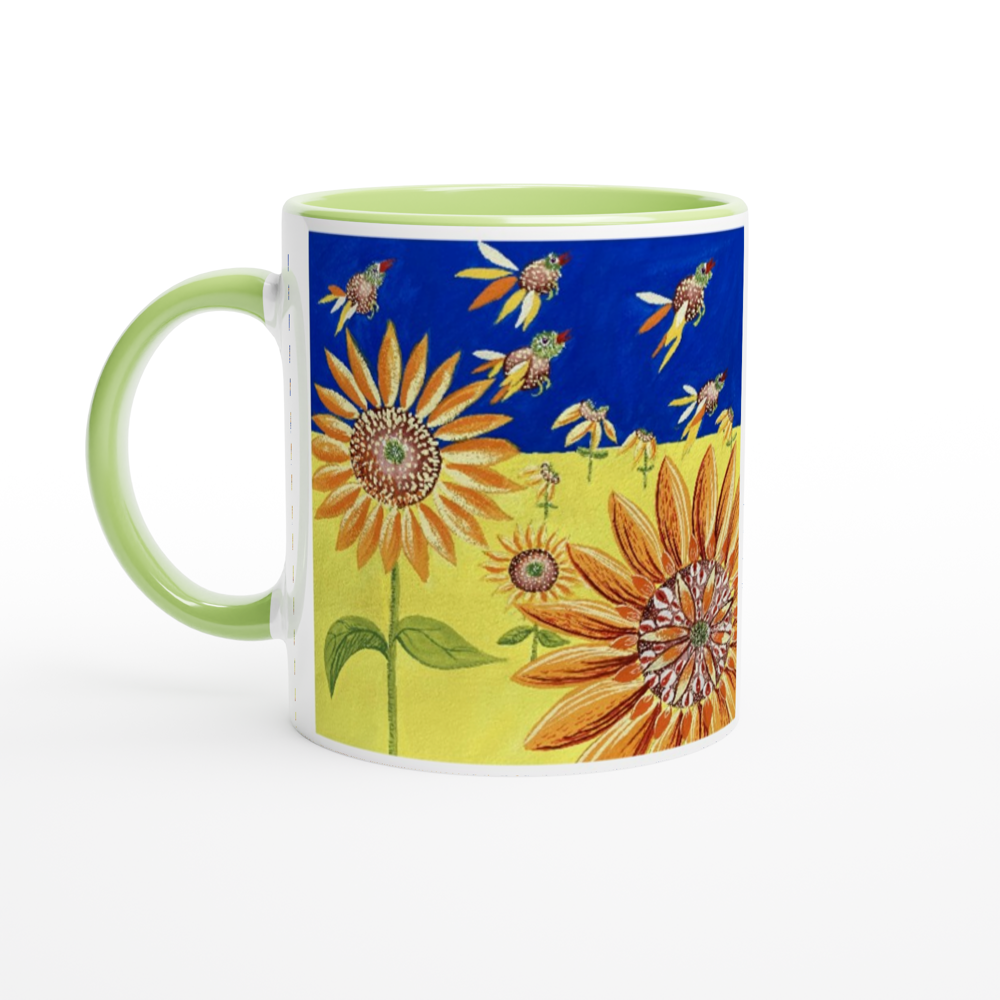 White 11oz Ceramic Mug with Color Inside