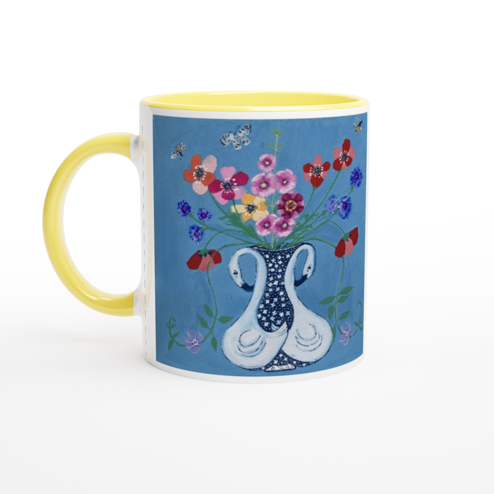 White 11oz Ceramic Mug with Color Inside