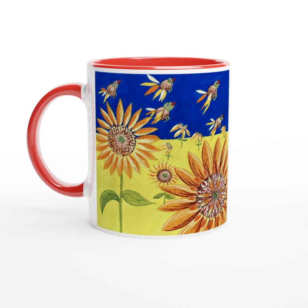 White 11oz Ceramic Mug with Color Inside