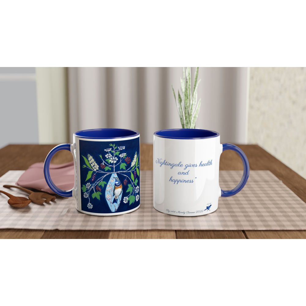 White 11oz Ceramic Mug with Color Inside