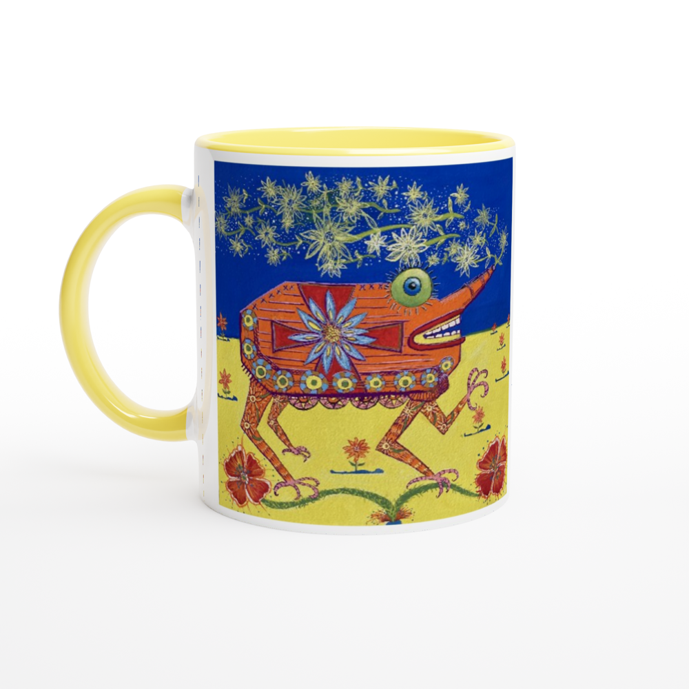 White 11oz Ceramic Mug with Color Inside